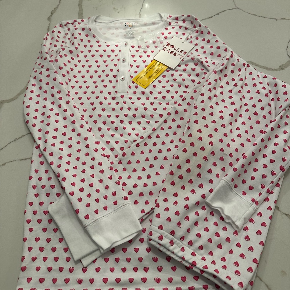 Roller Rabbit pink heart kids pajamas